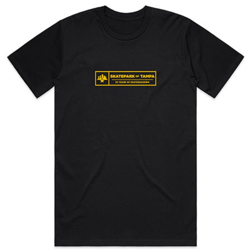 Skatepark of Tampa Billboard T Shirt Black/ Gold Small