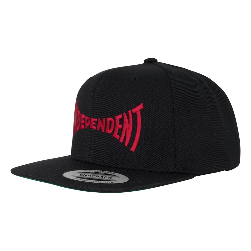 Span Embroidered Snapback Independent Hat Black/Dk Red OS
