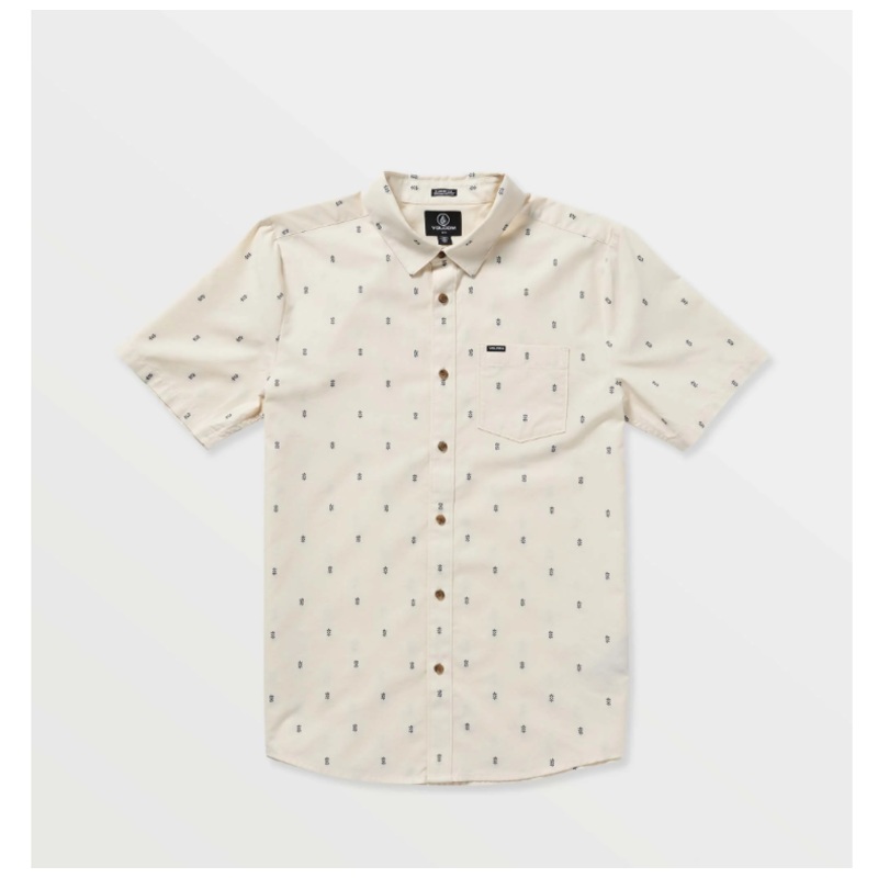 Volcom Bankstone Short Sleeve Shirt Dirty White Medium Dirty White