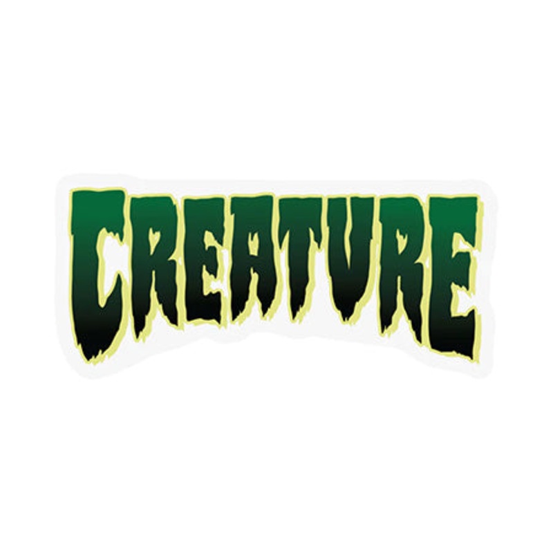 Creature Skateboards Logo Sticker Green/ Yellow 2″ x 4″