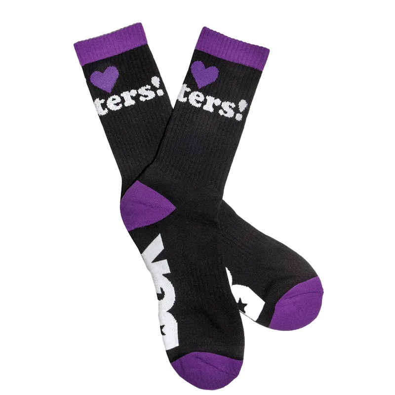 DGK Haters Black Purple Crew Socks Black/ Purple One Size Fits All