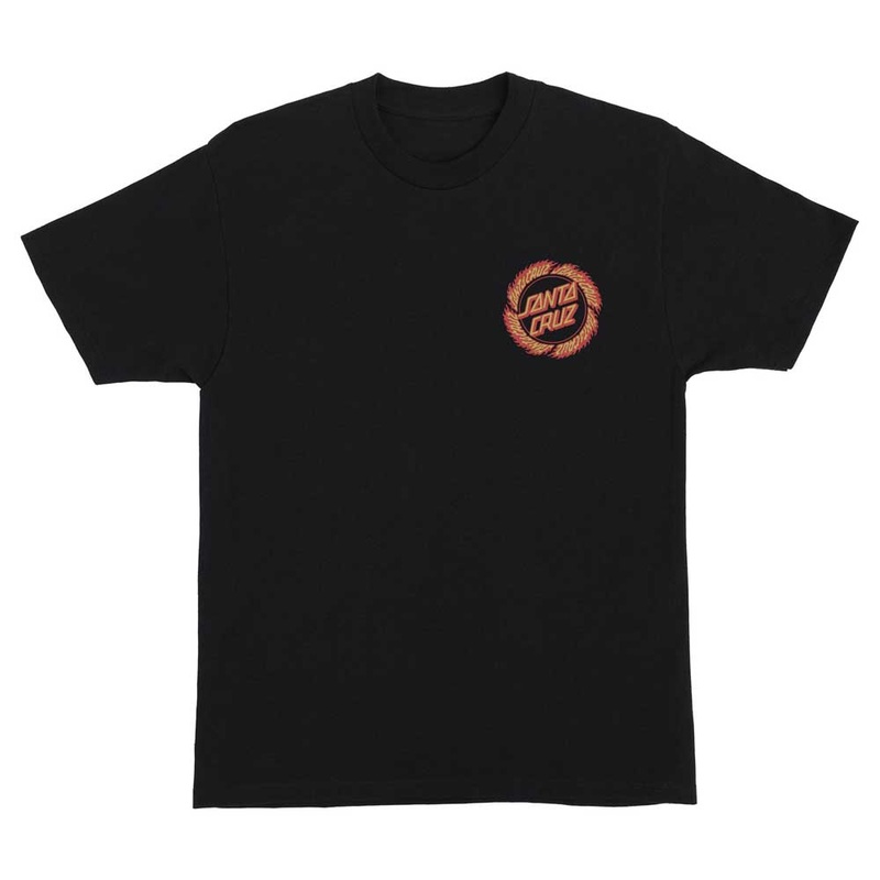 Flame Ringed Dot Black Heavyweight Tee Mens Santa Cruz LG