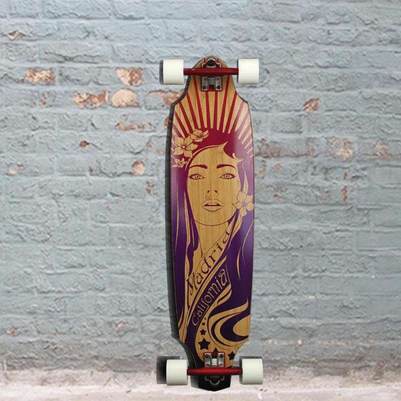 Madrid Girl Bamboo Carving 38″ Longboard