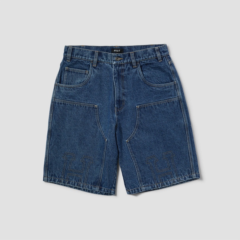 Huf Classic H Double Knee Denim Short Stone Wash Indigo 26