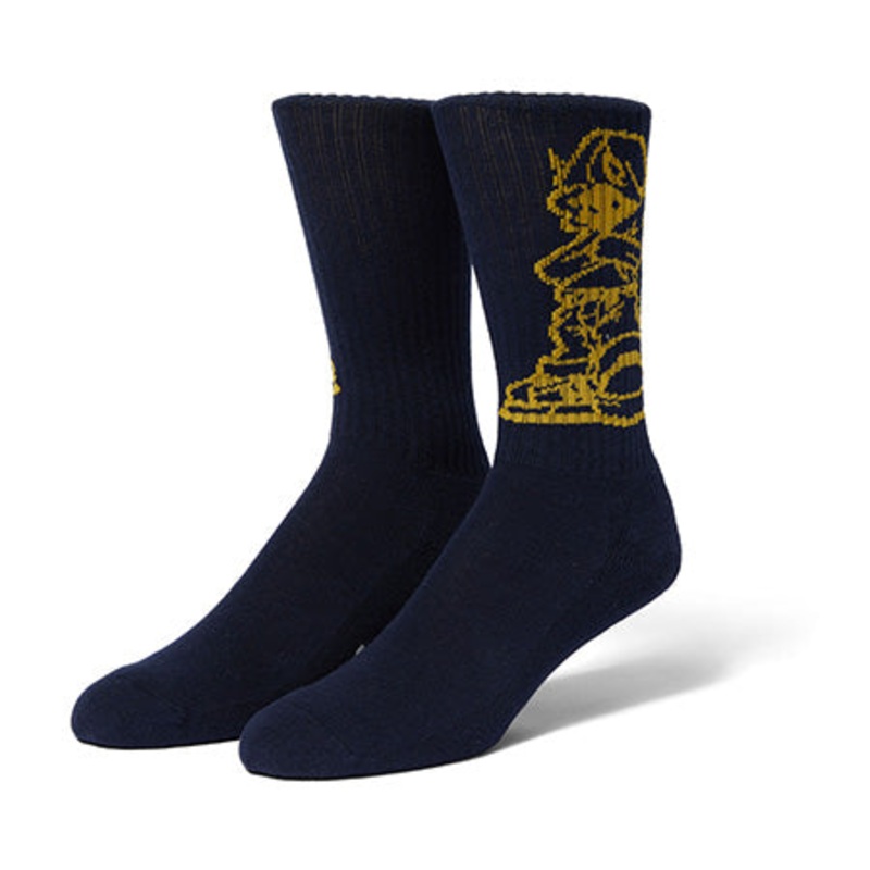 HUF Rave Crew Socks Navy One size fits all