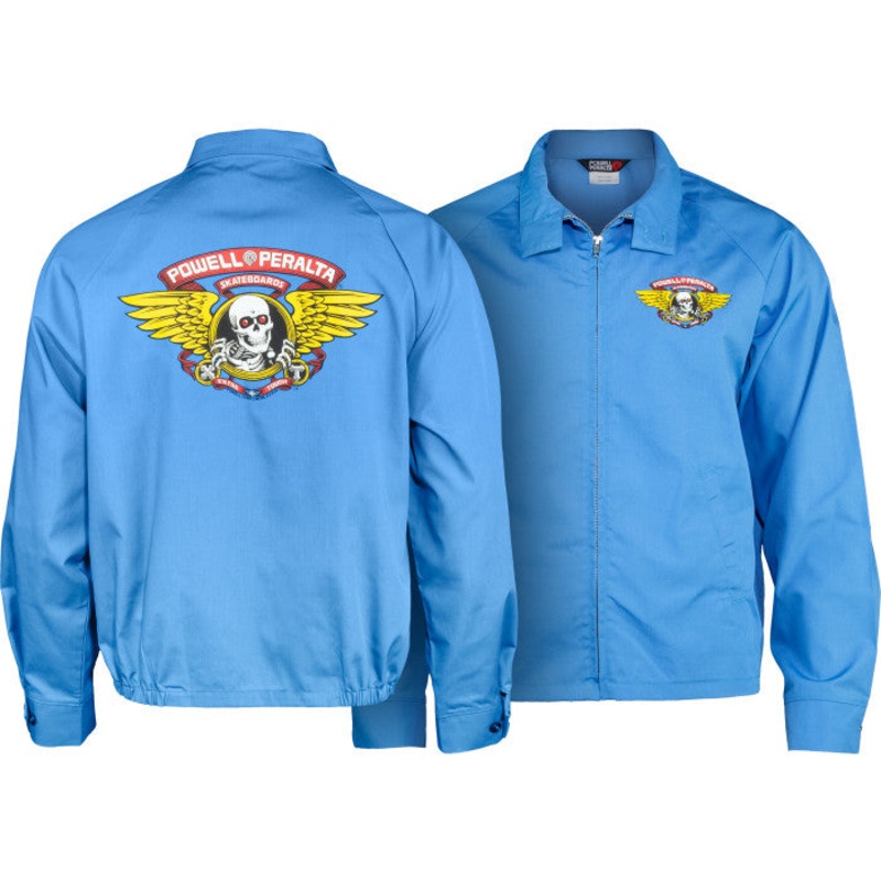 Powell Peralta Winged Ripper Postal Blue Gas Jacket Small