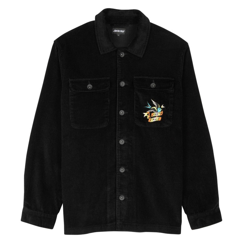 Sommer Sparrow Mens Santa Cruz Longsleeve Corduroy Shirt Black M