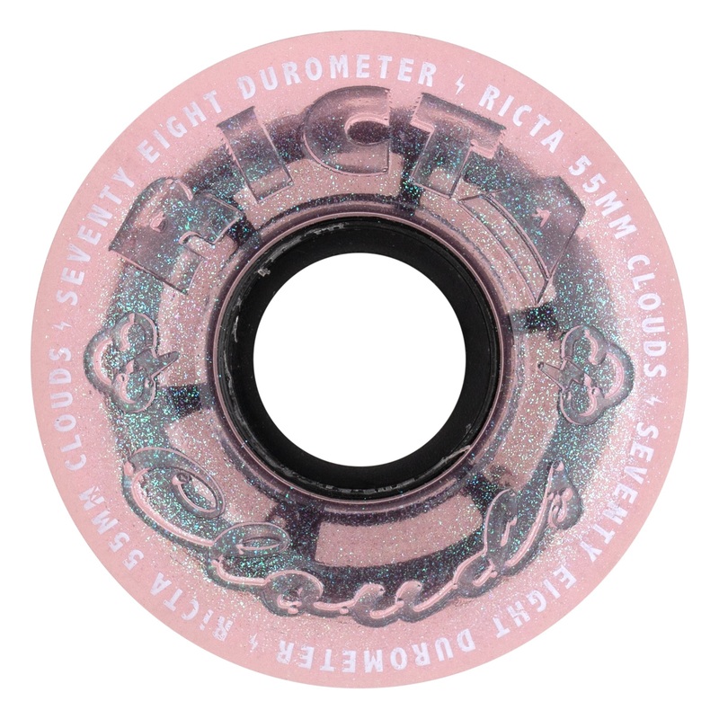 55mm Clouds Iridescent Pink 78a Ricta Skateboard Wheels Pink 55mm