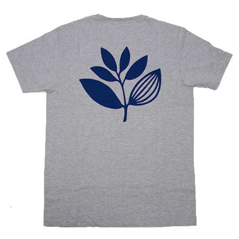 Magenta Classic Plant T Shirt Blue/ Heather Grey Small