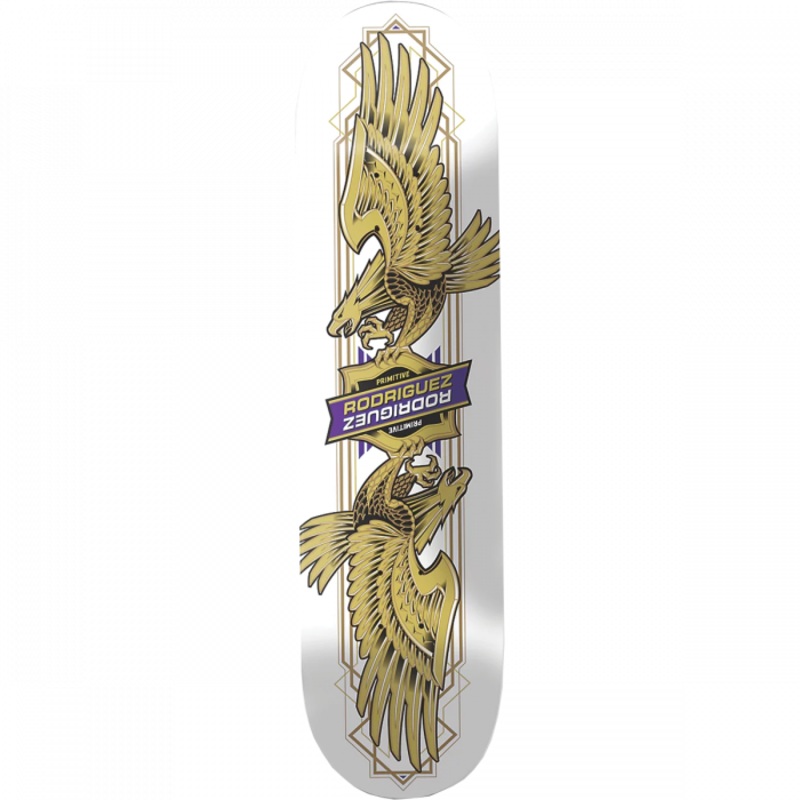 Primitive Rodriguez Twin Nose Eagle 8.5″ White Skateboard Deck