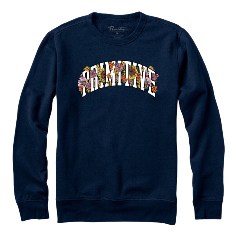 Primitive Tournament Fleece Crewneck Navy S