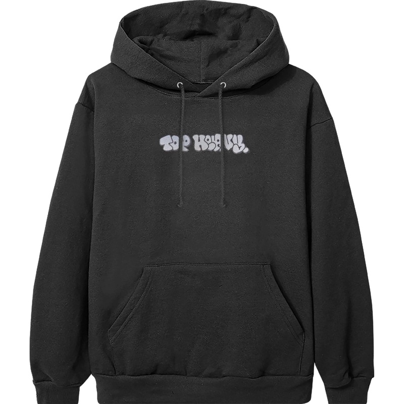 Top Heavy Throwie Embroidered Pullover Hoodie Black S