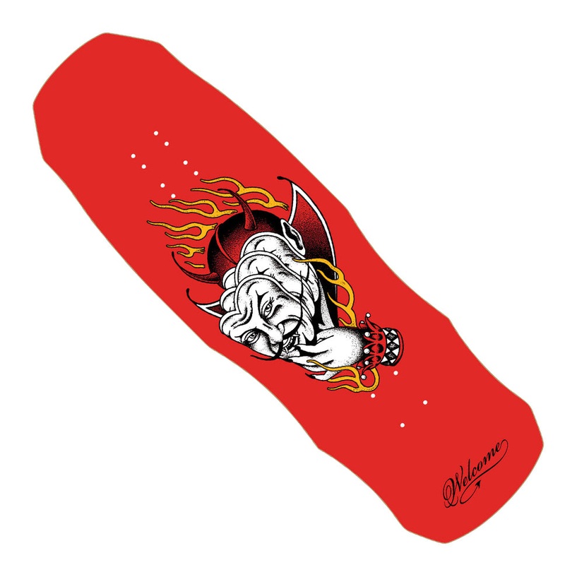 Welcome Skateboards Diablo on Dark Lord Shaped Deck Red Dip 9.85 x 31.5 WB:14.5-15