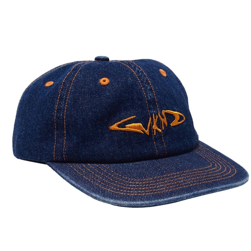 WKND Skateboards Fishbone Denim Snap-Back Hat Blue/ Orange One size fits all