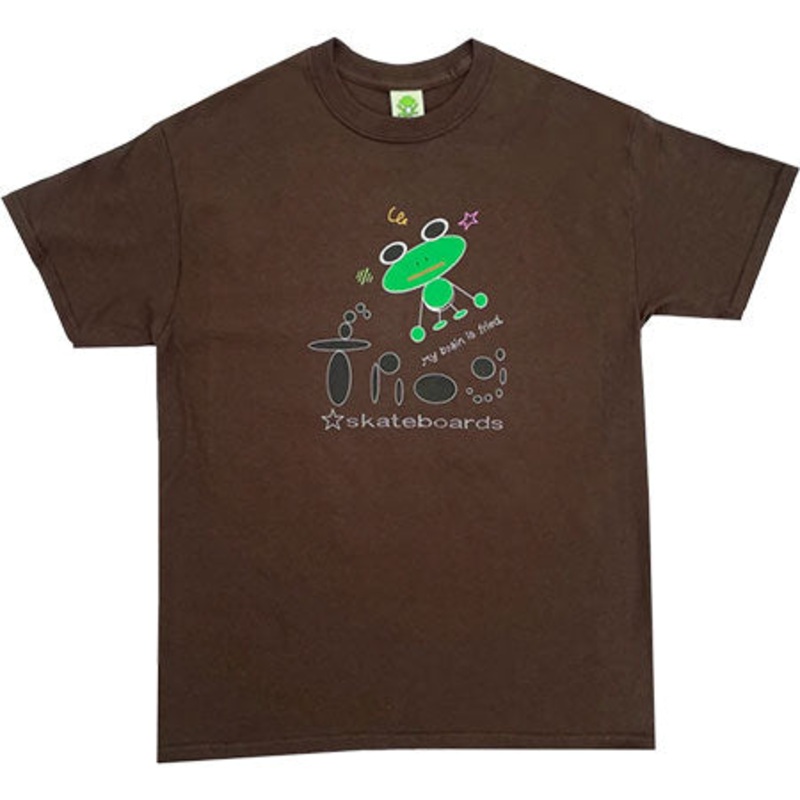 Frog Skateboards My Brain Is Fried T Shirt Brown Large