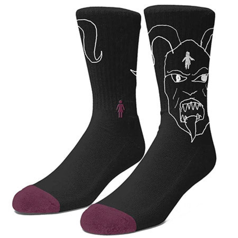 Girl Devil OG Crew Socks Black One size fits all