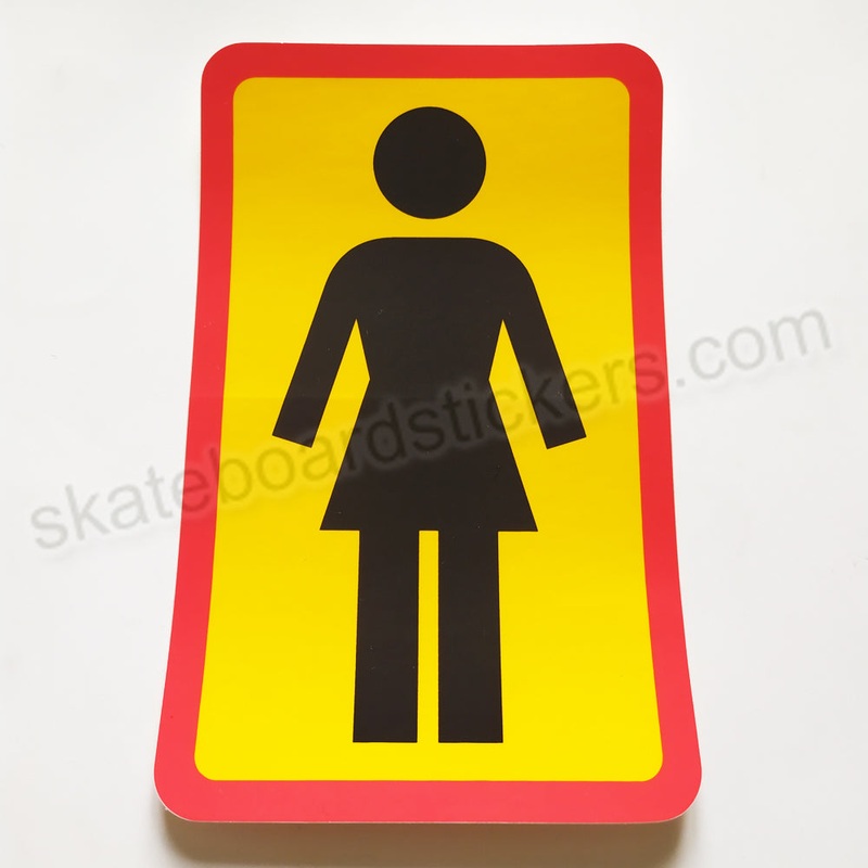Girl Skateboard Sticker – 15.5 cm high approx