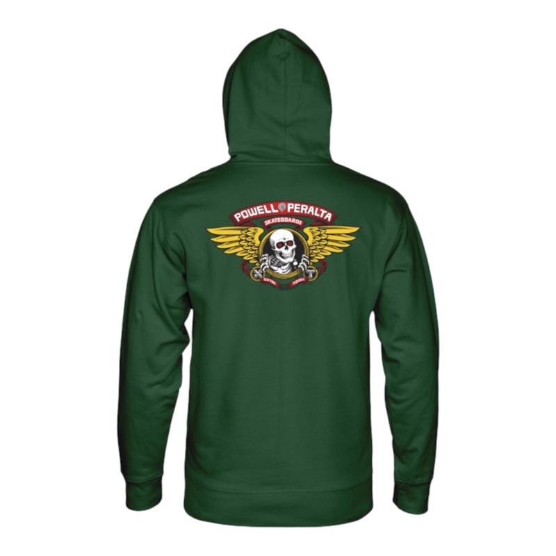 Powell Peralta Winged Ripper Hooded Sweatshirt Mid Weight Alpine Green S