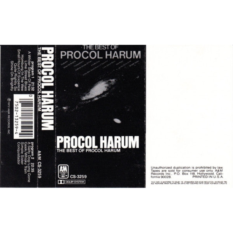 Procol Harum  The Best Of Procol Harum Cassette Tape *USED 1987 PRESS*