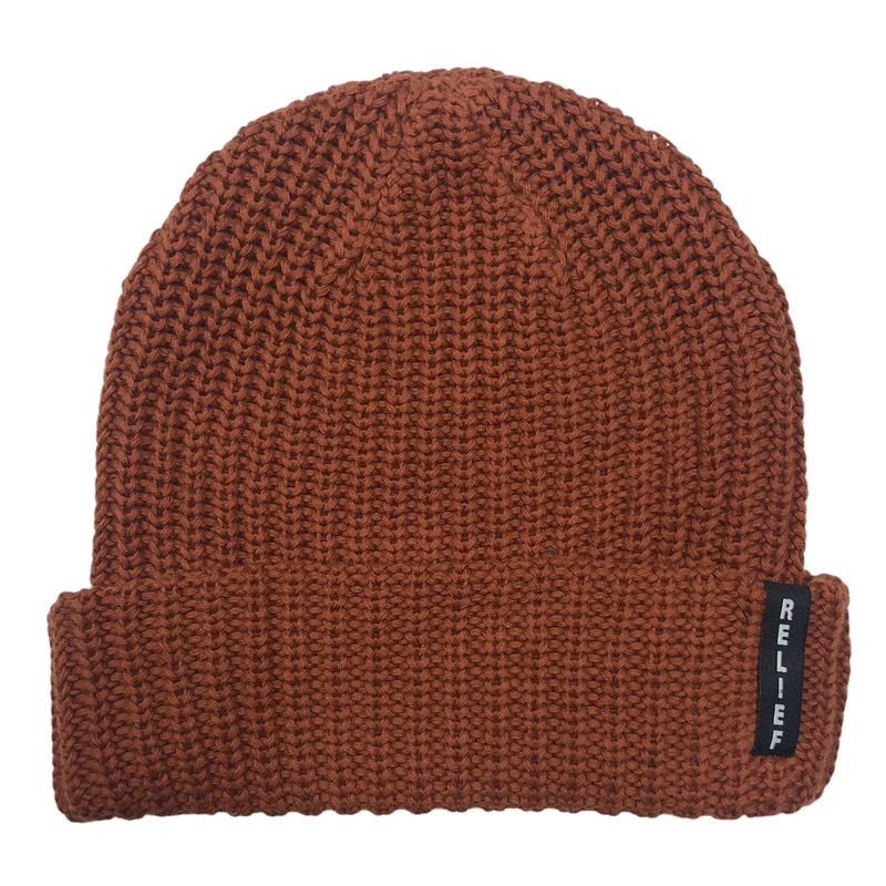 RELIEF COTTON KNIT CUFFED BEANIE TEXAS ORANGE OS Orange