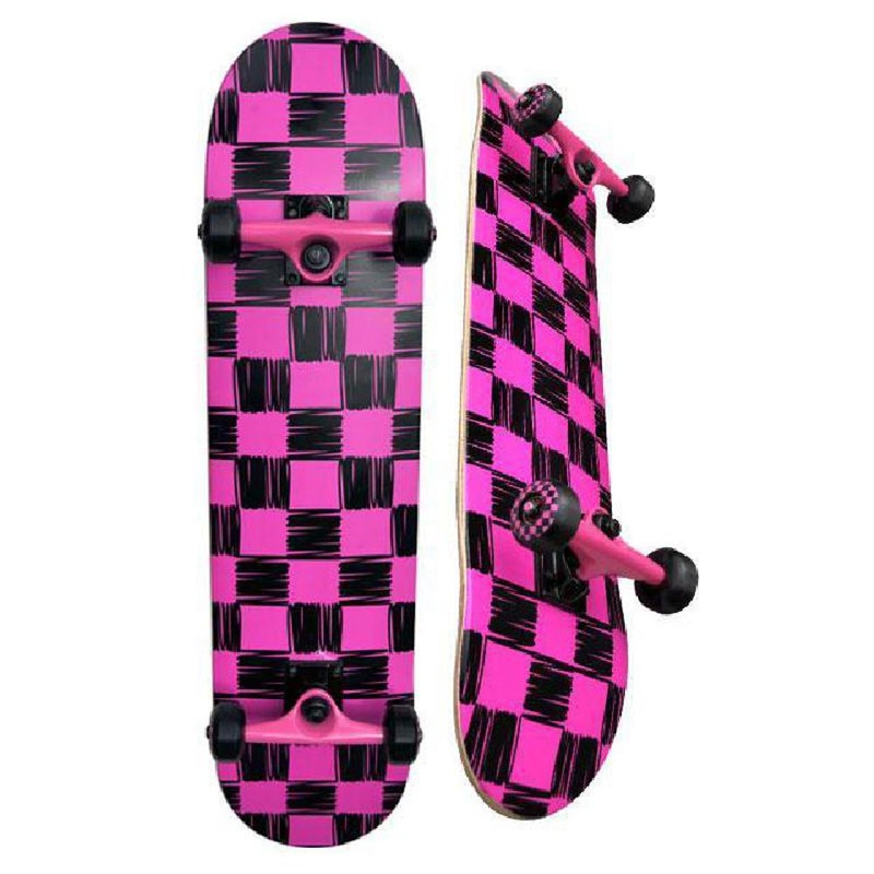 Skateboard 31″ Complete -SDS Skateboards – Pink Checkered