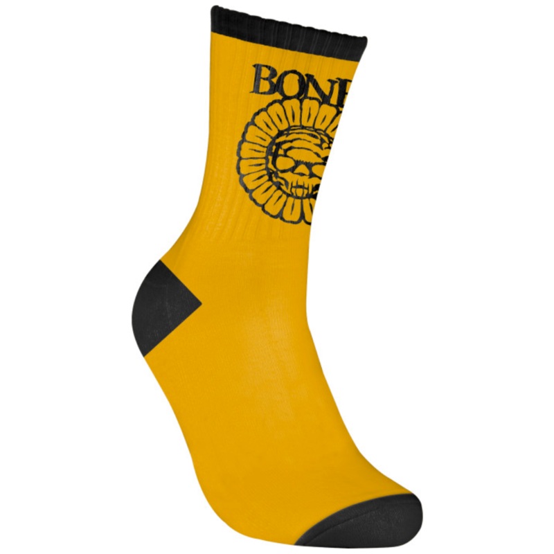 Bones Pushing Up Daises Socks Gold