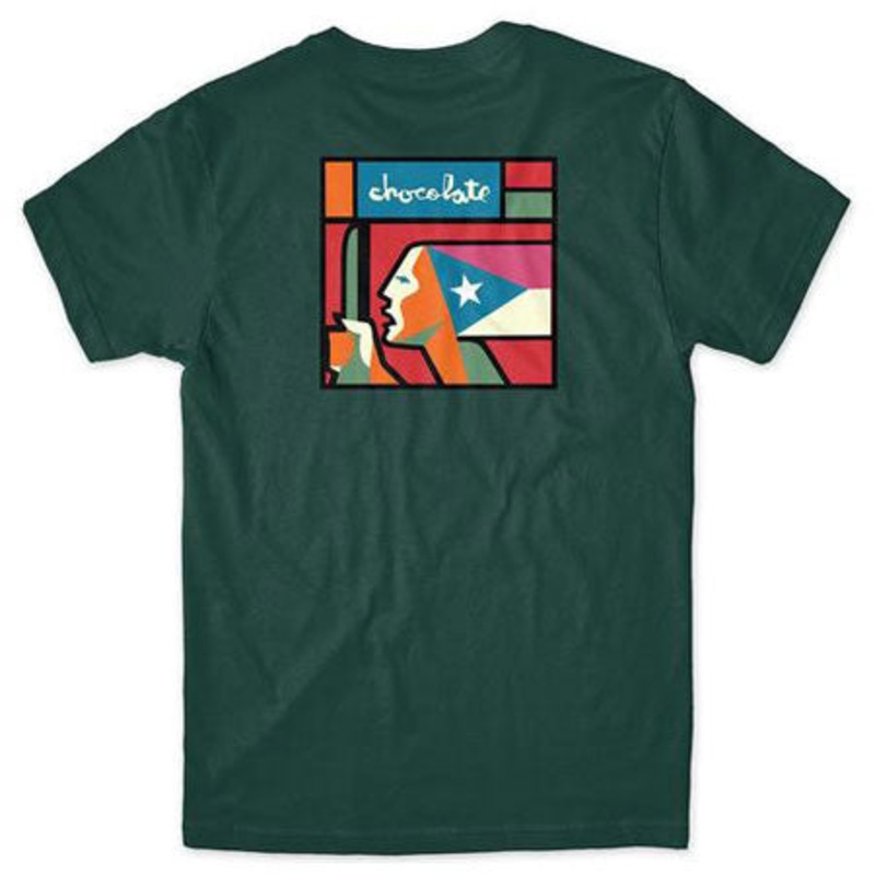 Chocolate Boricua T Shirt Forest Green Medium