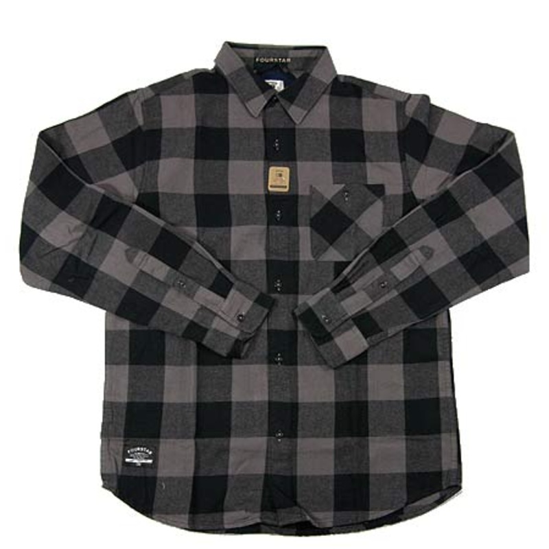 Fourstar Ishod Wair Buffalo Flannel Button-Up Shirt Black Extra Large