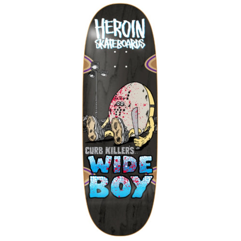 Heroin Curb Killer’s Wide Boy Skateboard Deck 10.75″ 10.75″ Dark Purple Veneer