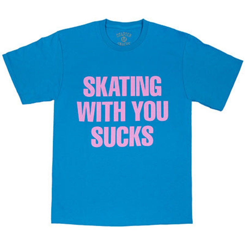 Quartersnacks Skating With You T Shirt Light Blue Large
