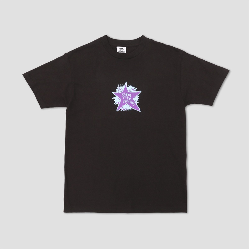 Slam City Skates Swank Star T-Shirt Black / Blue / Purple Small