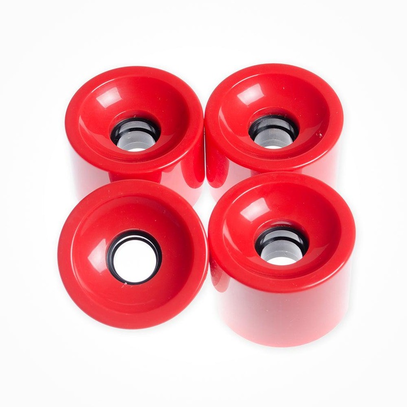 Solid Red Square Lipped Longboard Wheels 70mm x 80a