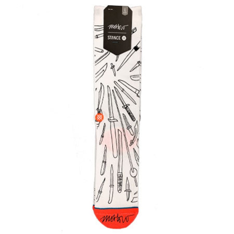 Stance Mark Oblow Poke Socks White Large