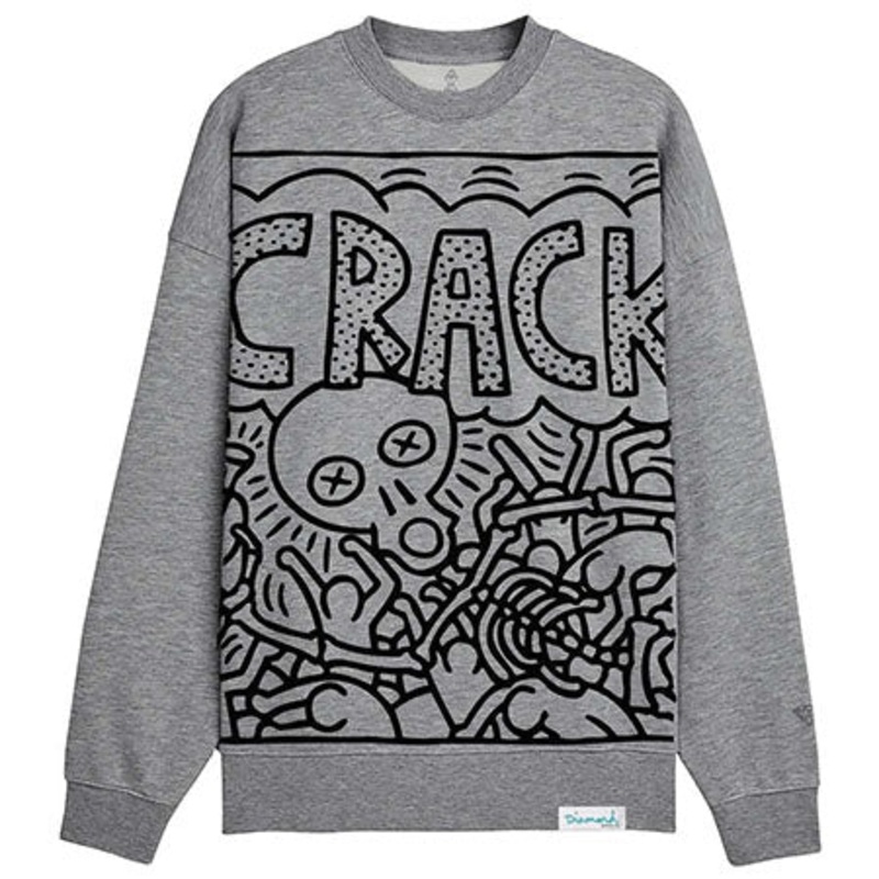 Diamond Crack Is Wack Crew-Neck Sweater Heather Grey Medium