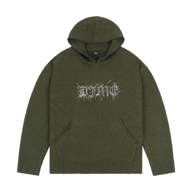 Dime Hardcore Wool Hood Army Green M