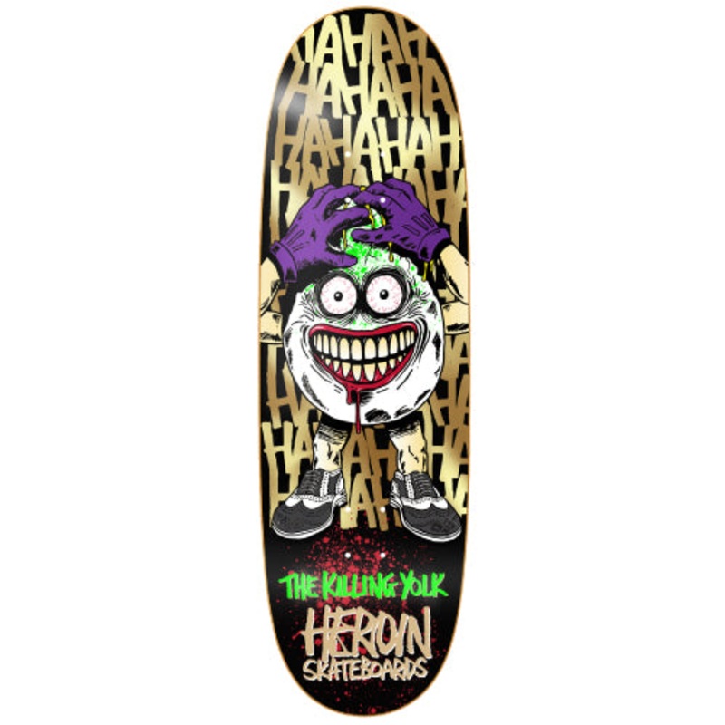 Heroin Killing Yolk Symmetrical Skateboard Deck Gold Foil 9.25″ 9.25″