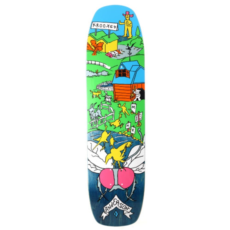 Krooked Manderson The Yard Skateboard Deck 8.5″ 8.5″ Blue Veneer