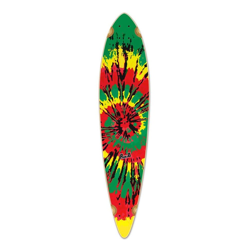 Punked Pintail Tiedye Rasta Longboard Deck Deck