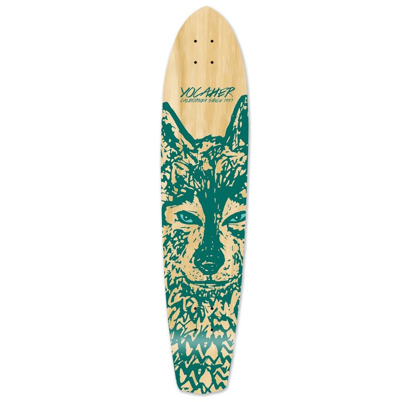 Punked Slimkick Longboard Deck – Spirit Animal WOLF Deck