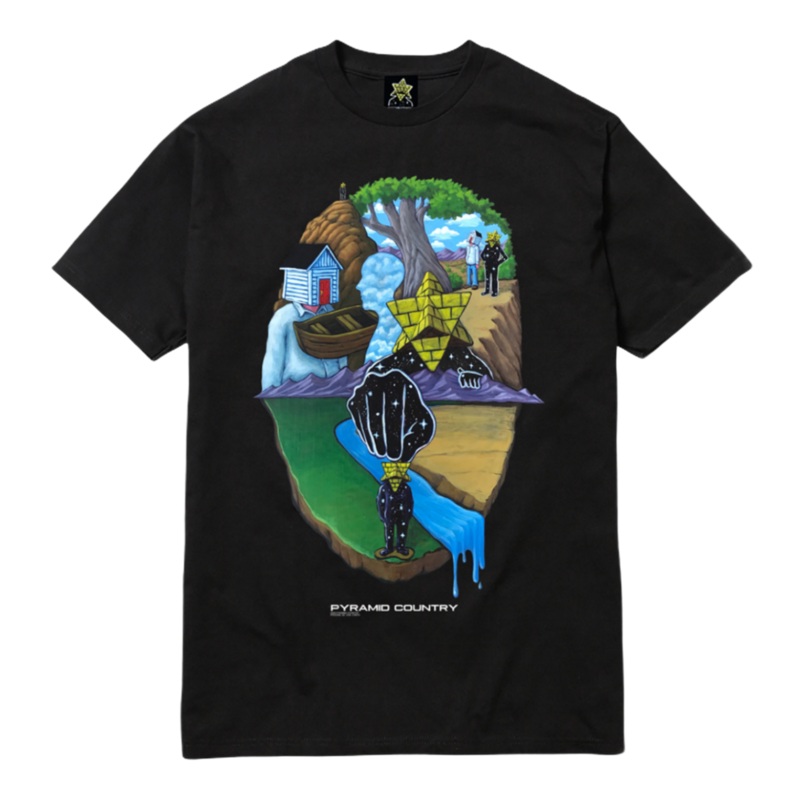 Pyramid Country Setting Up T Shirt Black S