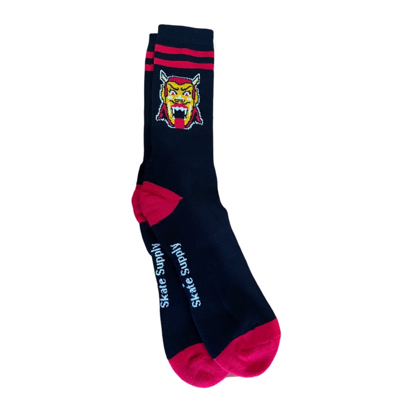 RELIEF DANTE SOCKS LARGE MENS 8-13 BLACK/RED OS