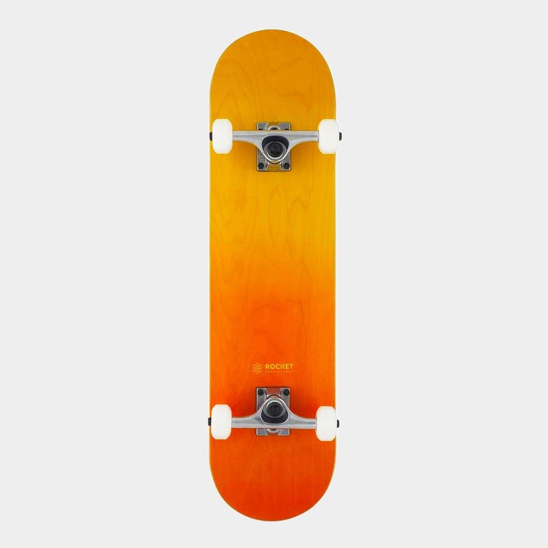 Rocket – 8″ – Double Dipped Complete Skateboard – Orange / Yellow