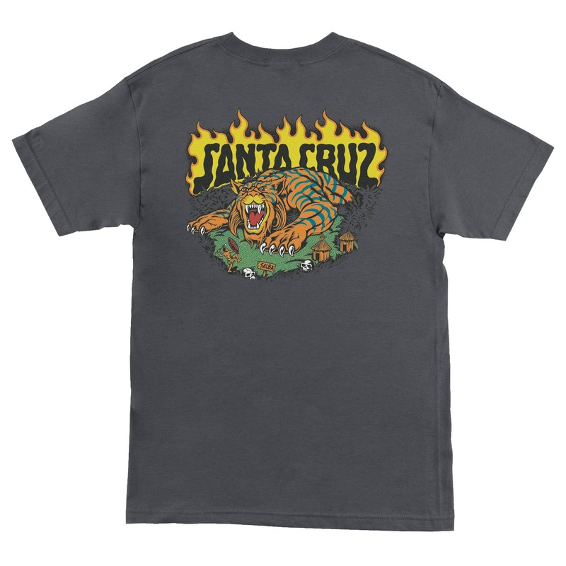 SANTA CRUZ SALBA TIGER REDUX T-SHIRT Small Charcoal