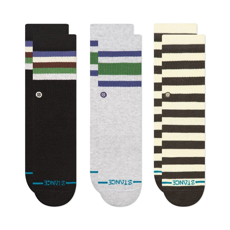 Stance Kids Evergreen Crew 3 Pack Socks Light Heather Youth Large