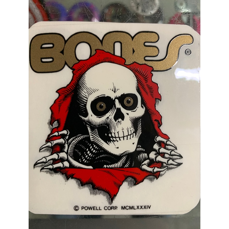 Vintage Powell Bones Ripper Sticker – CLEAR BACK 3″ x 3″