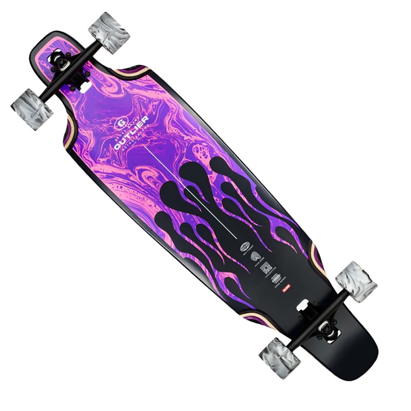 Globe Footwear Outlier Longboard Complete Skateboard Purple 9.6 x 36.75 WB:25