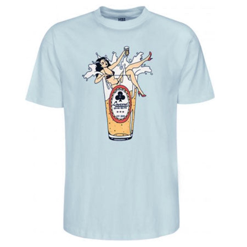 Lowcard Magazine Dirty Beer T Shirt Blue Medium