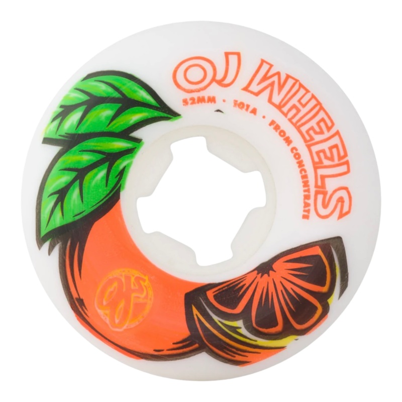 OJ From Concentrate White Orange Hardline 101a Skateboard Wheels 52mm 52mm