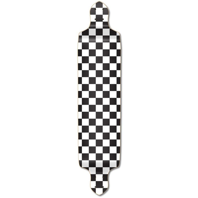 Punked Drop Down Longboard Deck – Checker White Deck