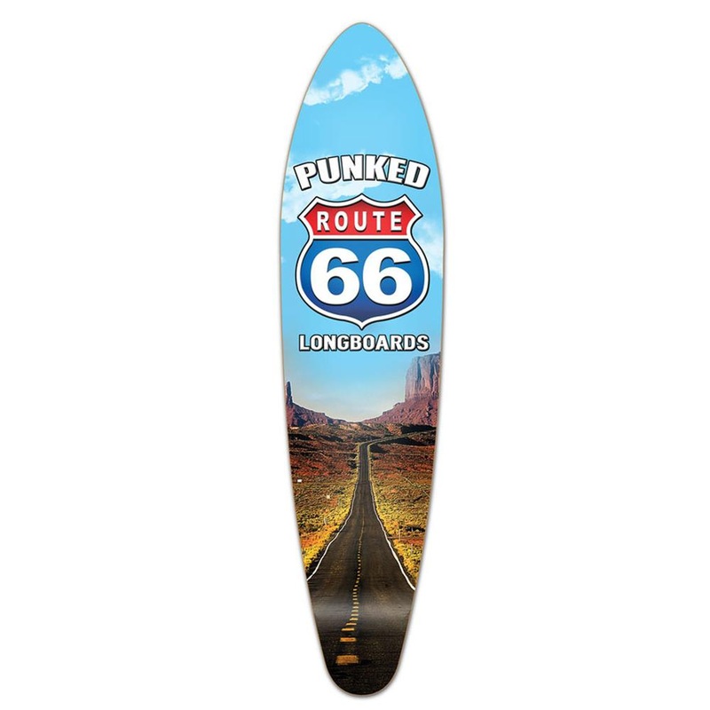 Punked Kicktail Longboard Deck – Route 66 Series – The Run Deck